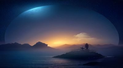 慢直播画面中宁静的森林溪流在月光下流淌，自然风景午夜视频带来的深夜治愈感